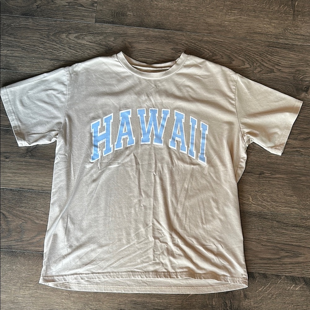 SHEIN Beige 'HAWAII' Graphic Tee